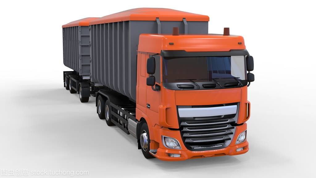 大橙色卡車 連接農業與城市的3D運輸解決方案